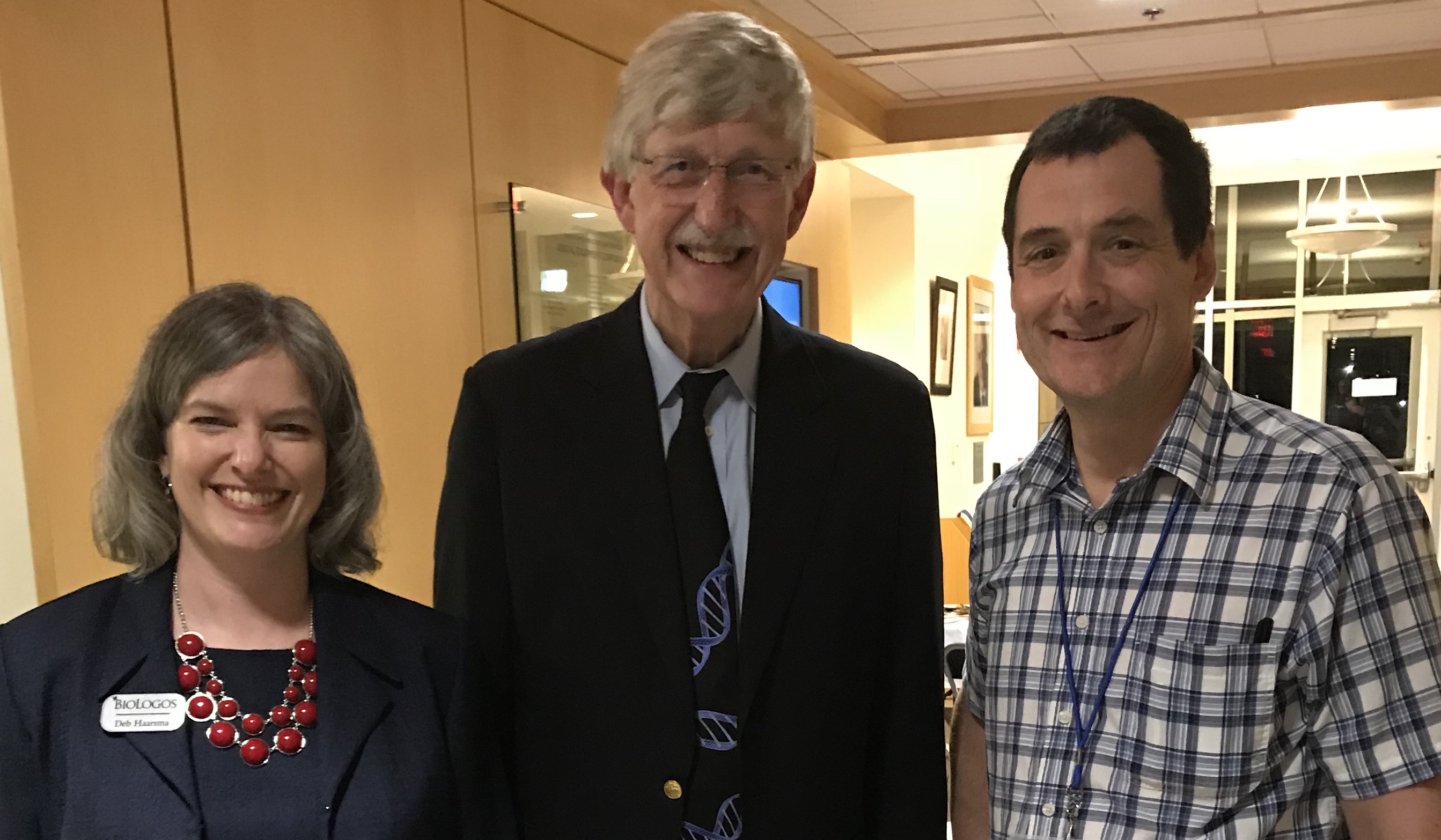 Chris Mulherin with Francis Collins and Deb Haarsma, President of BioLogos.